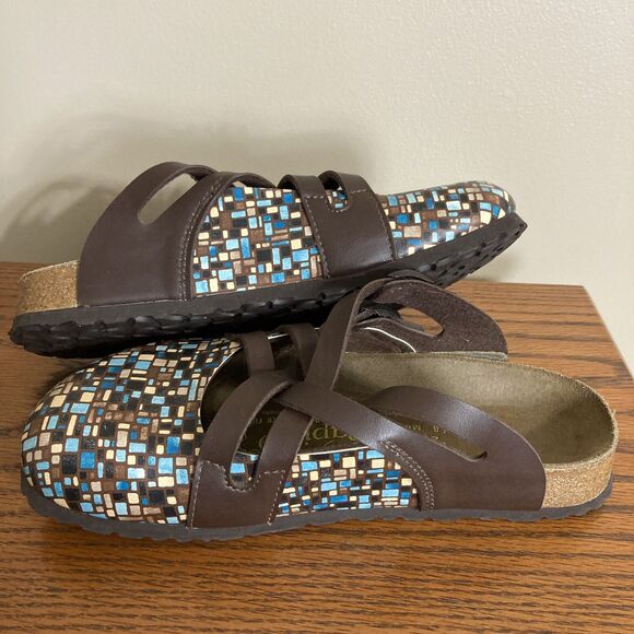 Birkenstock Papillio Lugano Mosaic Brown Birko Flor Clog 39 Colorful Comfort - Picture 12 of 12